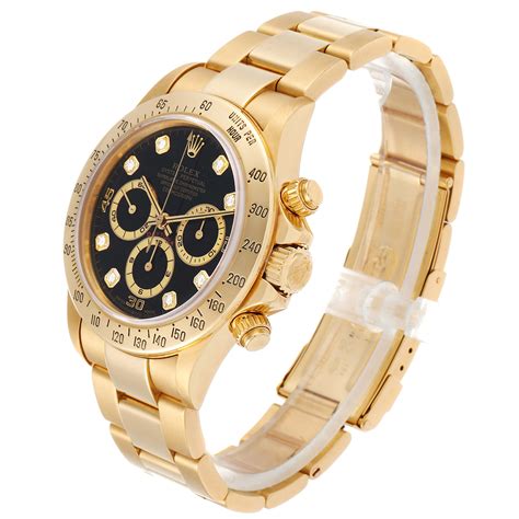 rolex 18k yellow gold daytona black diamond dial model 16528|Rolex Daytona Vintage “16528 Inverted 6” Daytona .